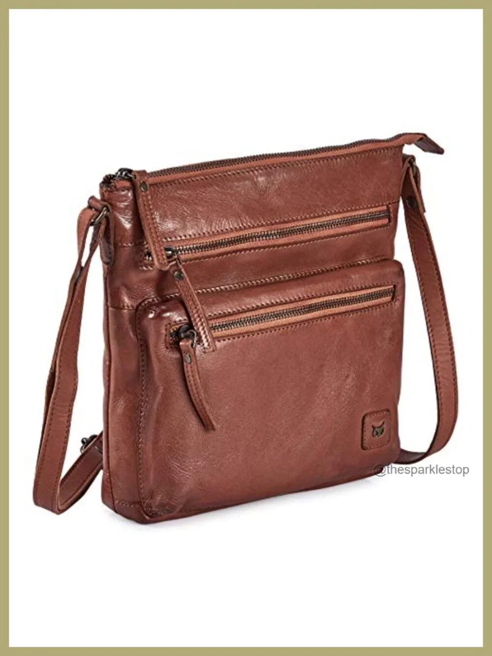 Genuine Full-Grain Leather Crossbody Bag Sling Purse Travel Handbag